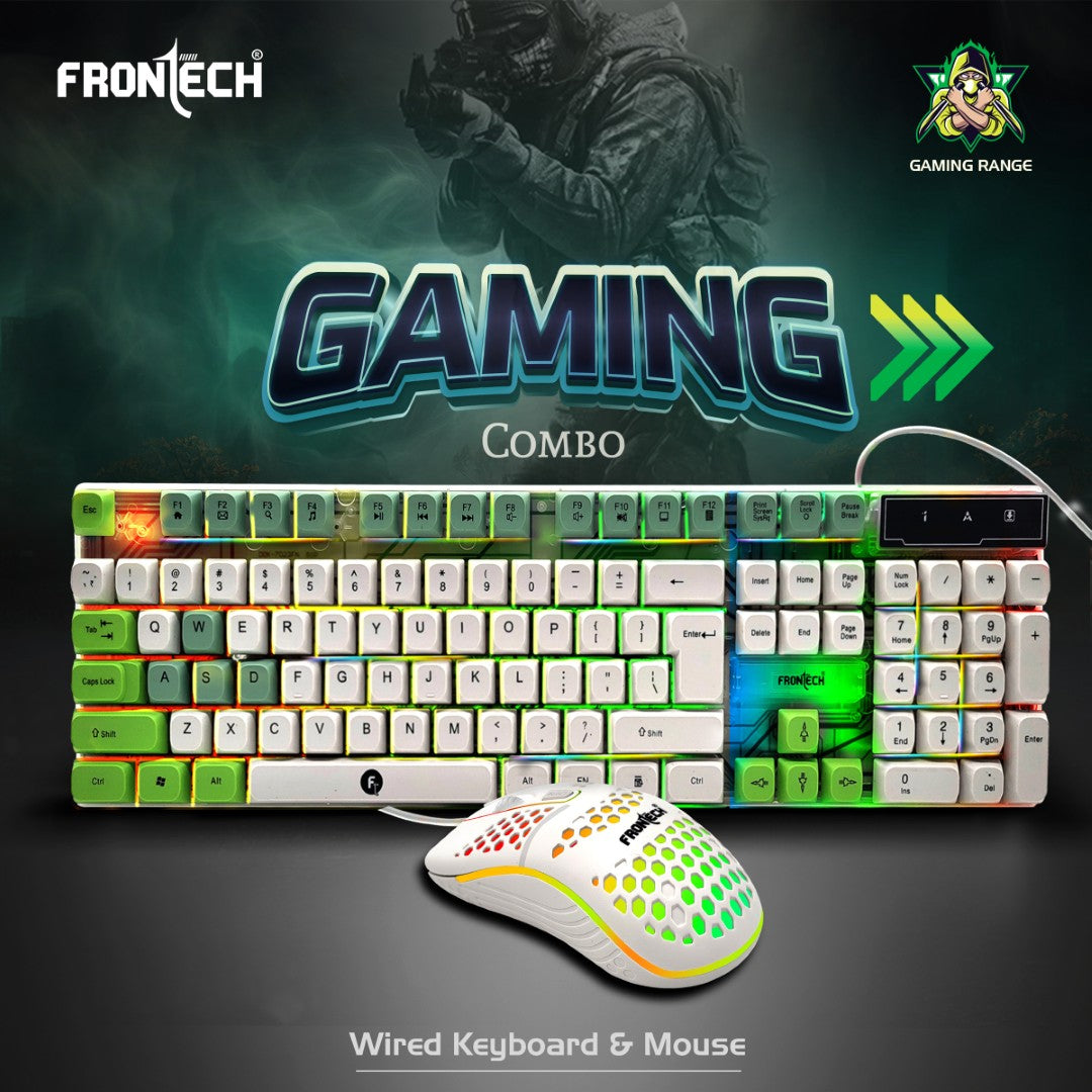Frontech Nova Knight Wired Gaming Set: Rainbow LED, 104 Keys, 1600 DPI (KB-0045) Frontech Nova Knight Wired Gaming Set: Rainbow LED, 104 Keys, 1600 DPI (KB-0045)
